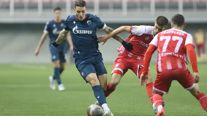 Bruno Duarte (Crvena zvezda) na meču sa Jedinstvom iz Uba